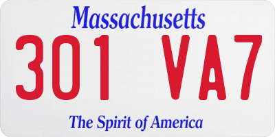 MA license plate 301VA7