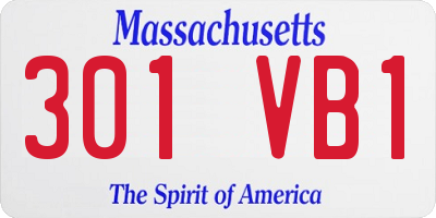 MA license plate 301VB1