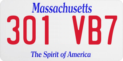 MA license plate 301VB7