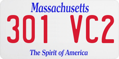 MA license plate 301VC2