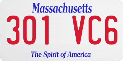MA license plate 301VC6
