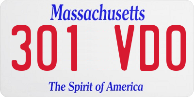MA license plate 301VD0