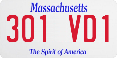 MA license plate 301VD1