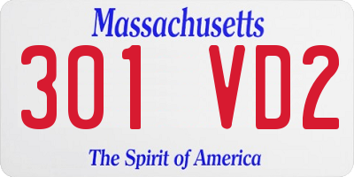 MA license plate 301VD2