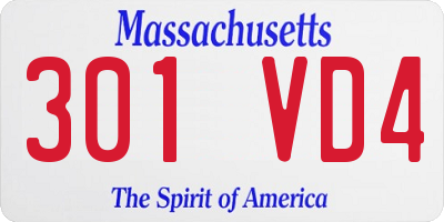 MA license plate 301VD4