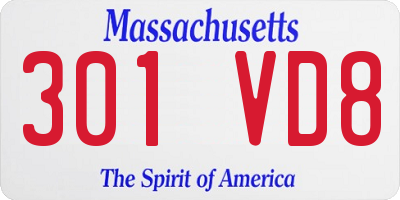 MA license plate 301VD8