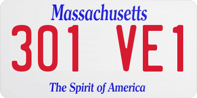 MA license plate 301VE1