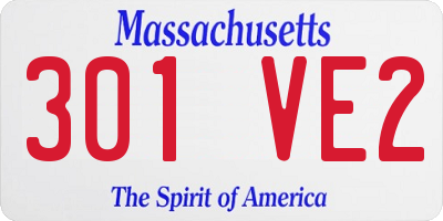 MA license plate 301VE2