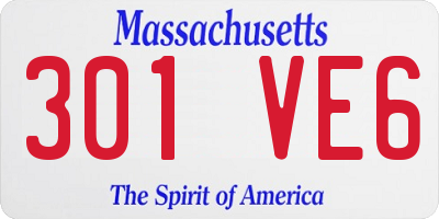 MA license plate 301VE6