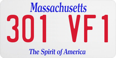 MA license plate 301VF1