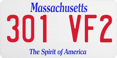 MA license plate 301VF2