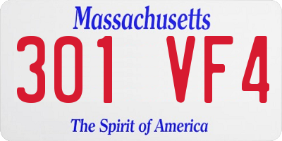 MA license plate 301VF4