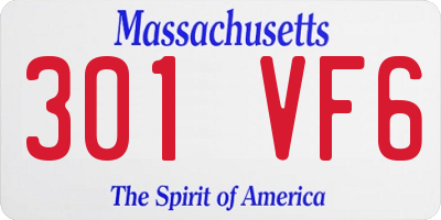 MA license plate 301VF6