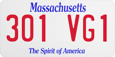 MA license plate 301VG1