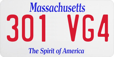 MA license plate 301VG4