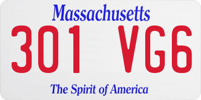 MA license plate 301VG6