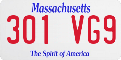 MA license plate 301VG9