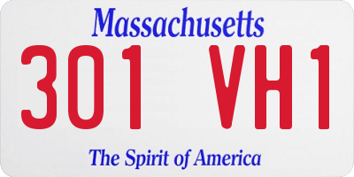 MA license plate 301VH1