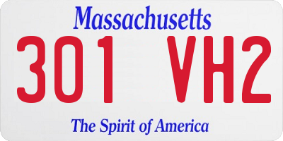 MA license plate 301VH2