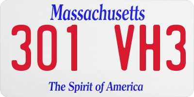 MA license plate 301VH3