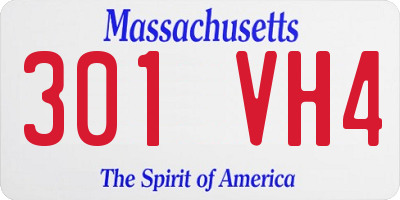 MA license plate 301VH4