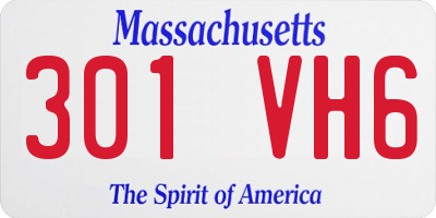 MA license plate 301VH6