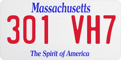 MA license plate 301VH7