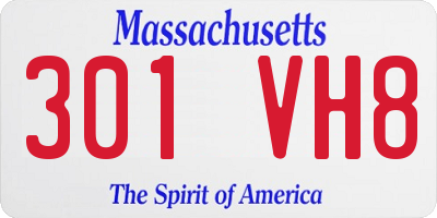 MA license plate 301VH8