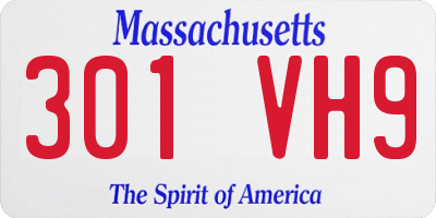 MA license plate 301VH9