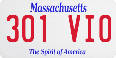 MA license plate 301VI0
