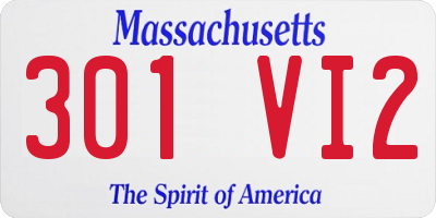 MA license plate 301VI2