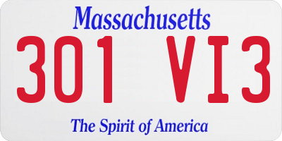 MA license plate 301VI3