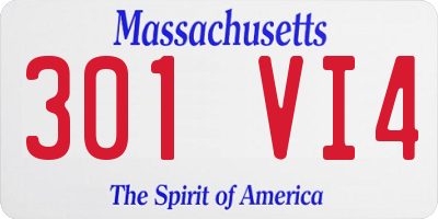 MA license plate 301VI4