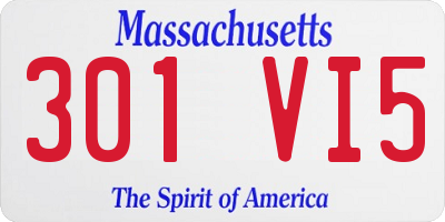 MA license plate 301VI5