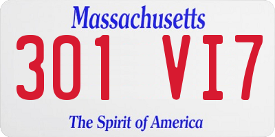 MA license plate 301VI7