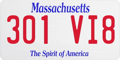 MA license plate 301VI8