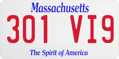 MA license plate 301VI9