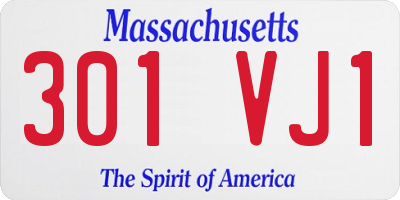 MA license plate 301VJ1