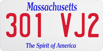 MA license plate 301VJ2