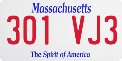 MA license plate 301VJ3