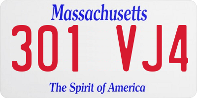 MA license plate 301VJ4