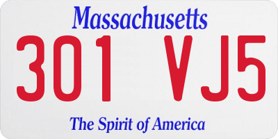 MA license plate 301VJ5