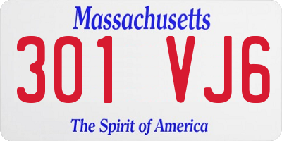MA license plate 301VJ6