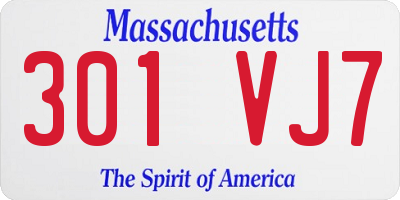 MA license plate 301VJ7