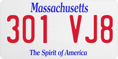 MA license plate 301VJ8