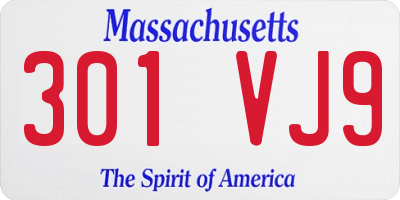 MA license plate 301VJ9