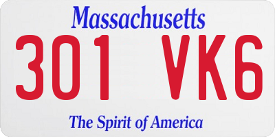 MA license plate 301VK6
