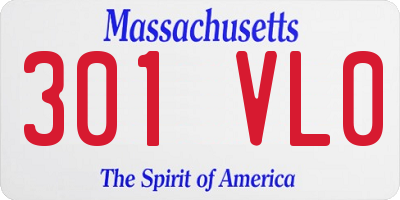 MA license plate 301VL0