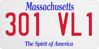 MA license plate 301VL1
