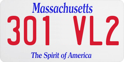 MA license plate 301VL2